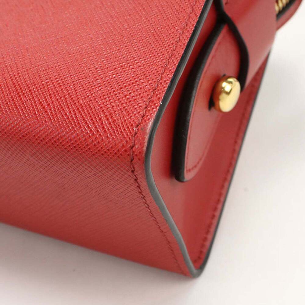 PRADA Red Leather Saffiano Shoulder Bag - Picture 6 of 9
